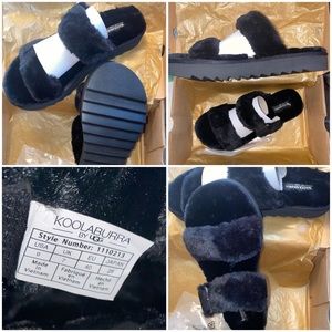 Koolaburra by Ugg Furr Ah Faux Fur slides 9 black